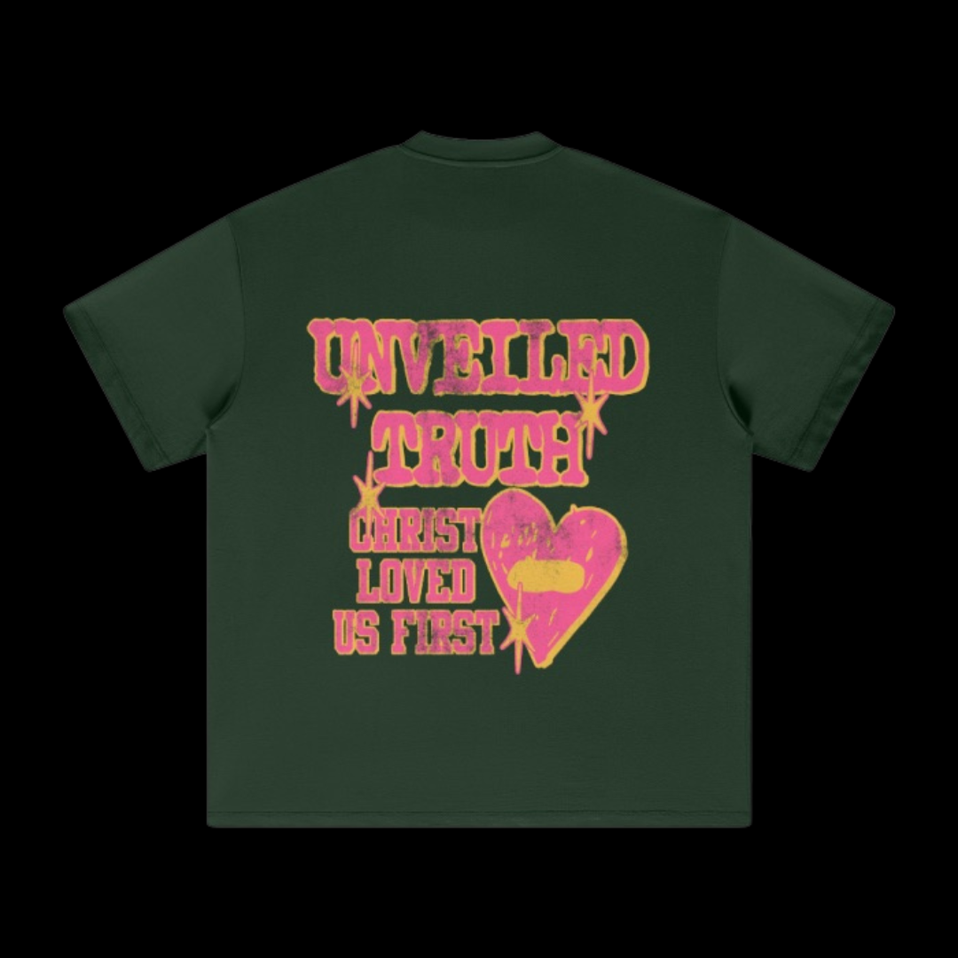 Mended Hearts-Christ Loved us First Unisex Heavyweight Loose Fit T-Shirt