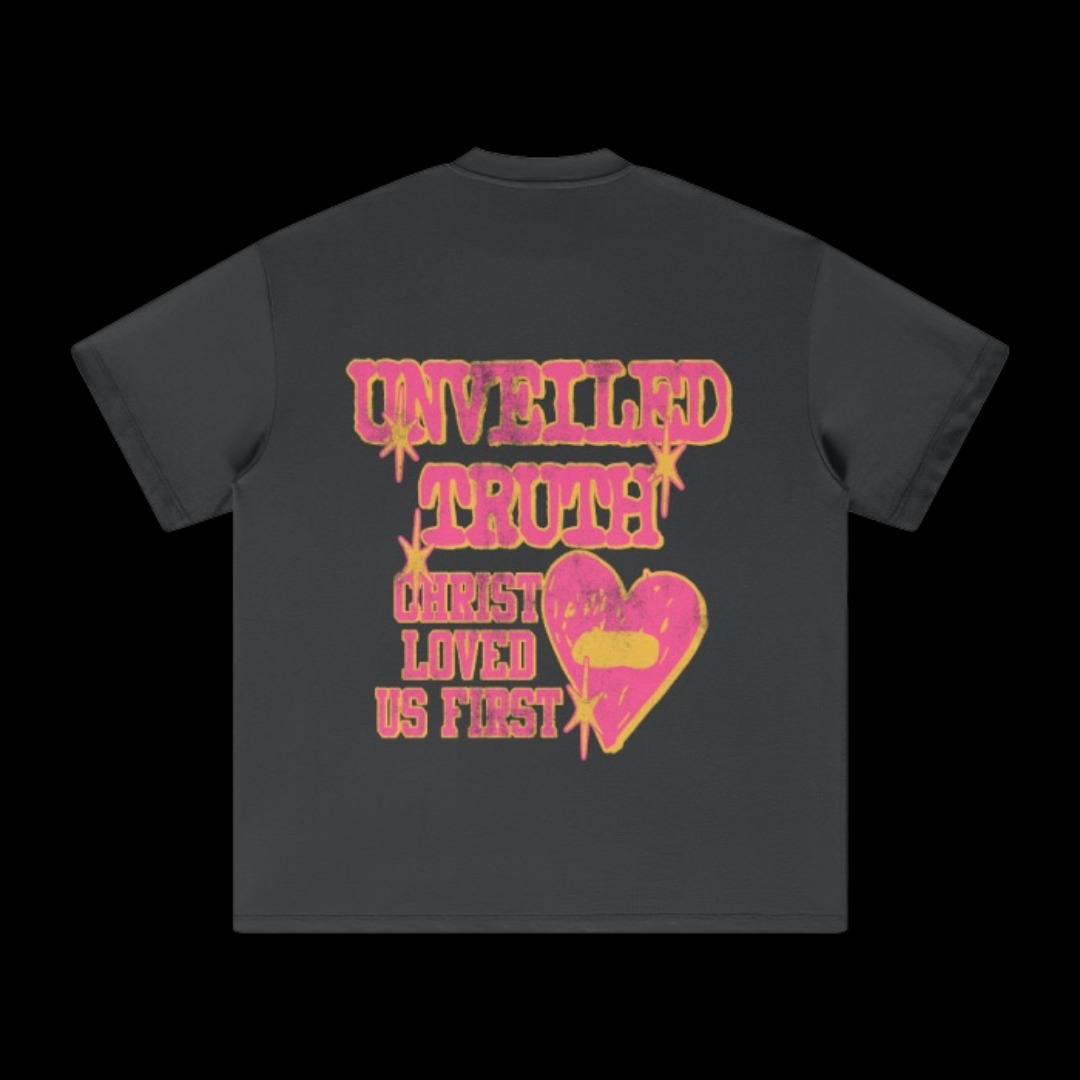 Mended Hearts-Christ Loved us First Unisex Heavyweight Loose Fit T-Shirt